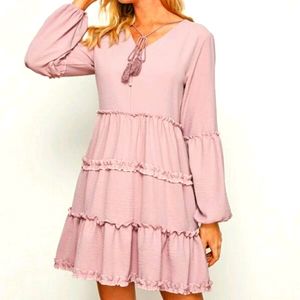 BRAND NEW Shein Pink Babydoll Dress